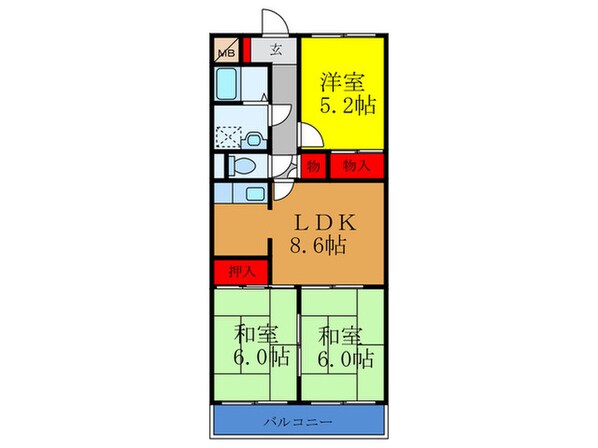 エルヴェ淀川の物件間取画像